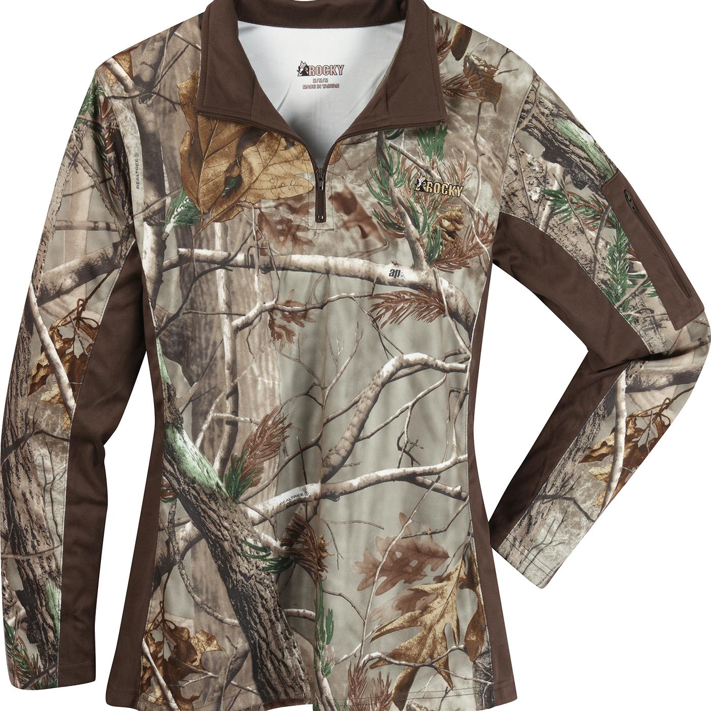 Rocky Women's SilentHunter 1/4 Zip Camo Shirt in Realtree/Mossy Oak camo