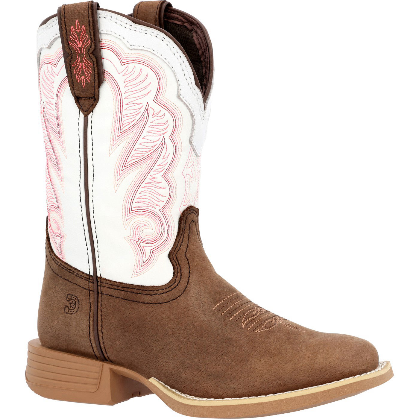 Durango® Lil' Rebel Pro Little Kid's Trail Brown and White Western Boot