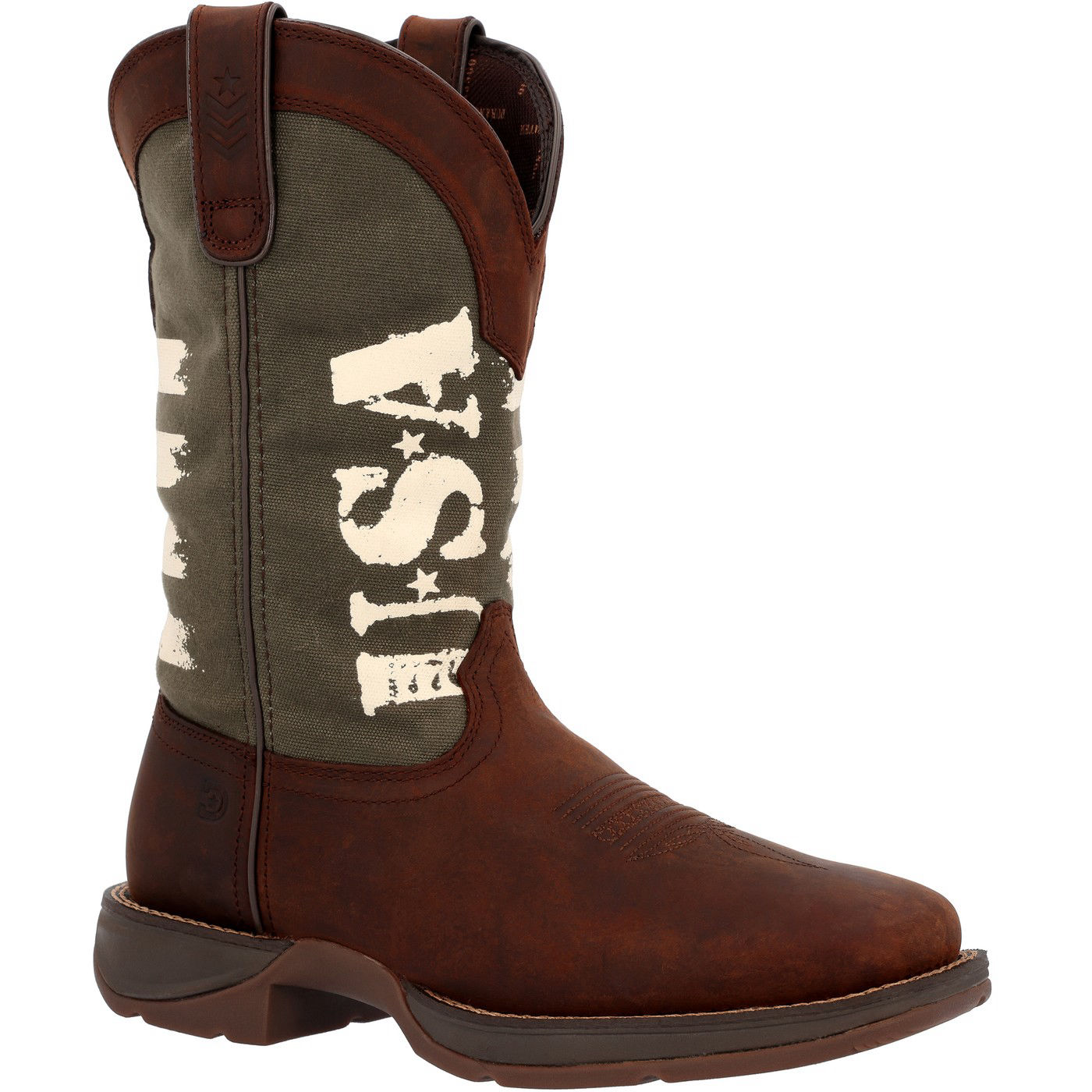 Rebel by Durango® Army Green USA Print Western Boot