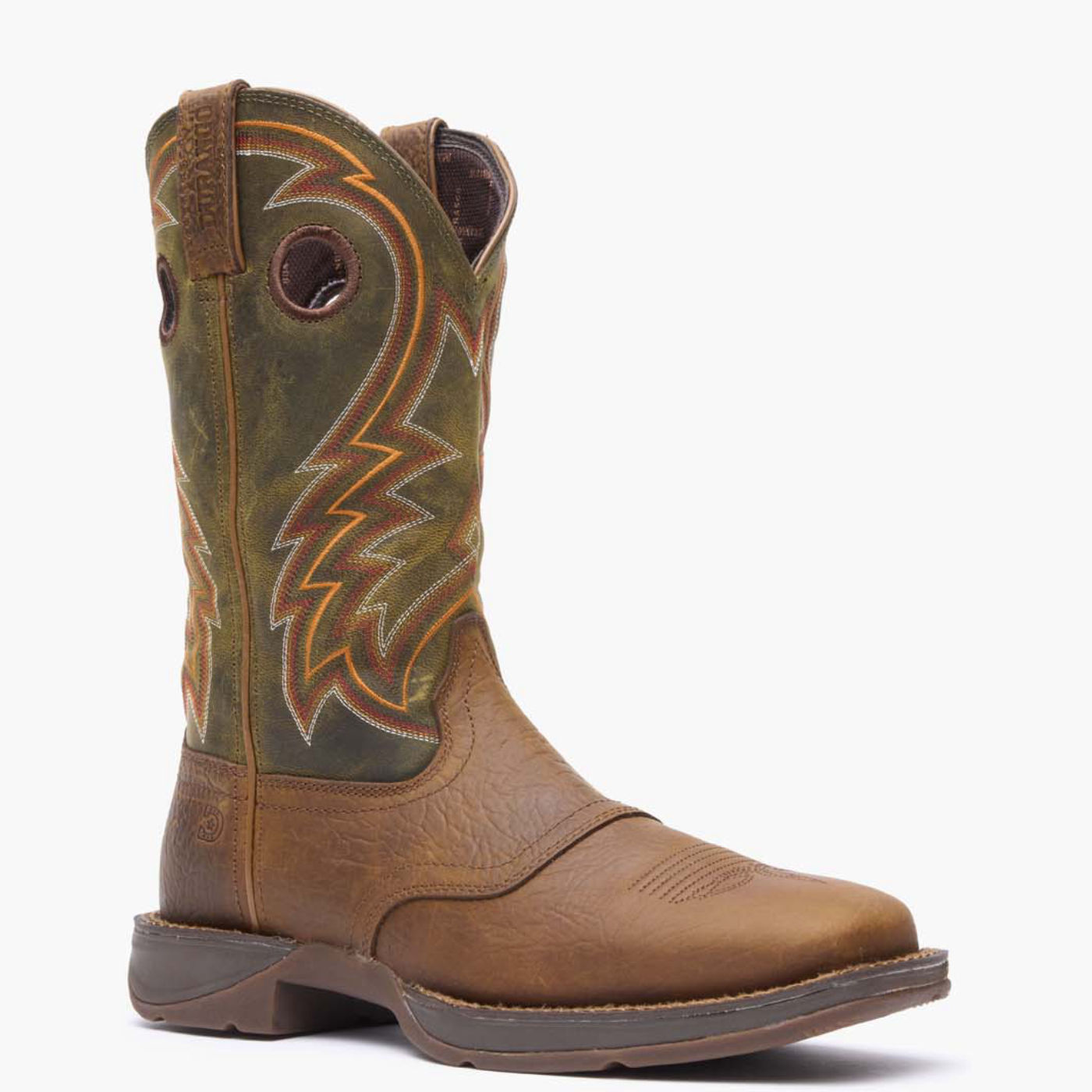 Rebel™ by Durango® Dark Chestnut and Hunter Green Westernstiefel