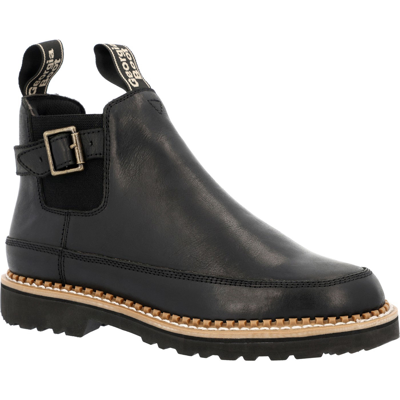 Georgia Boot Women's Black Buckle Chelsea Romeo