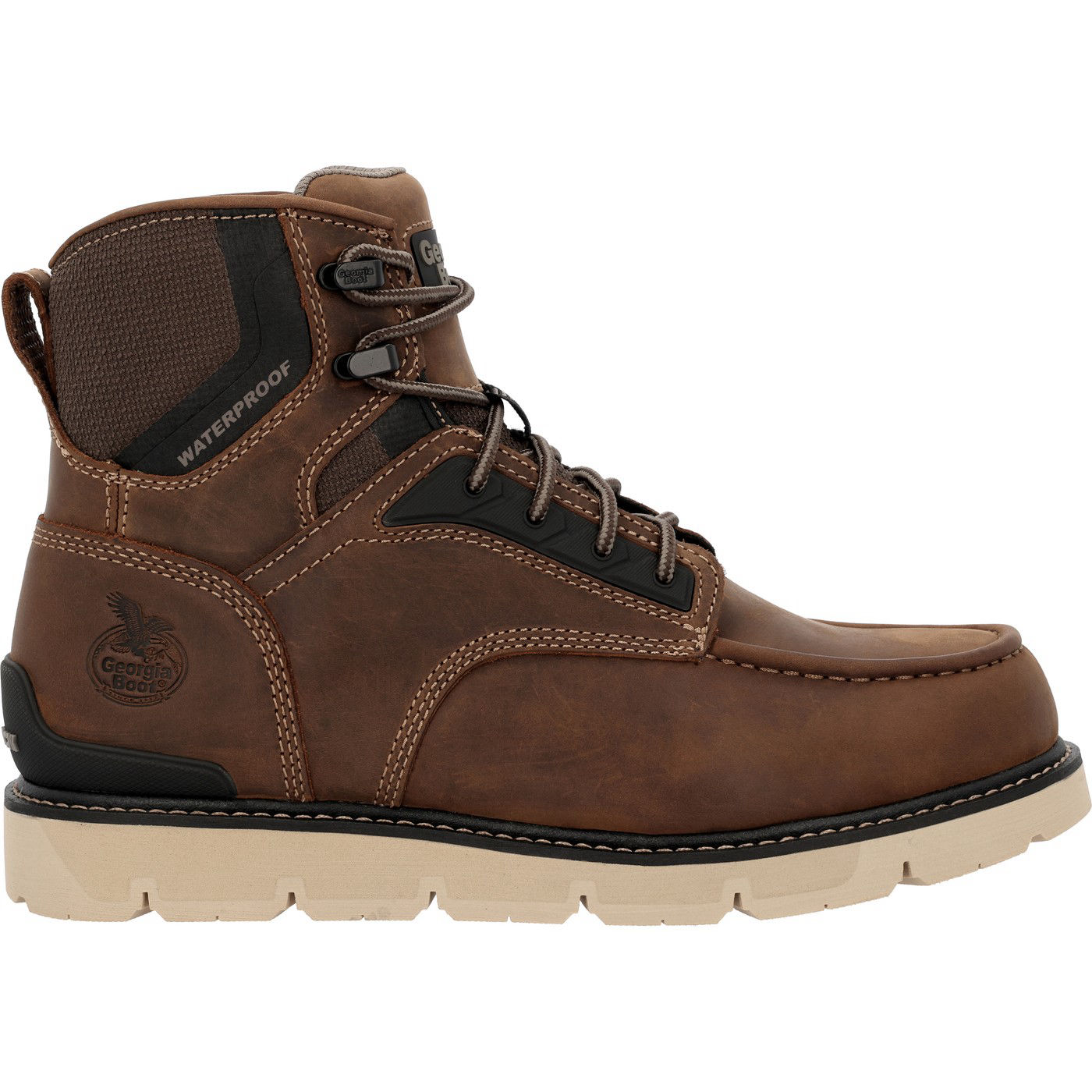 Georgia Boot Brown Leather Moc Toe Work Boots Georgia Boot 6 main image 3
